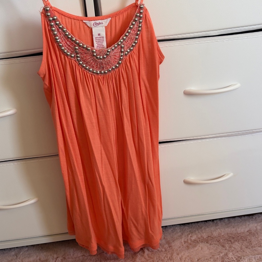 Candies Orange Beaded Blouse